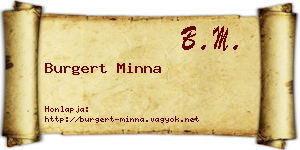 Burgert Minna névjegykártya